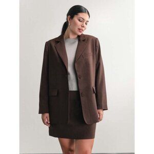 NEW Darling Society East Coast Blazer XXL Chocolate Brown Single Breasted